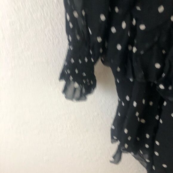 Blue Life Sample Becks polka dot Midi asymmetrical black Dress Size  S - Picture 5 of 9